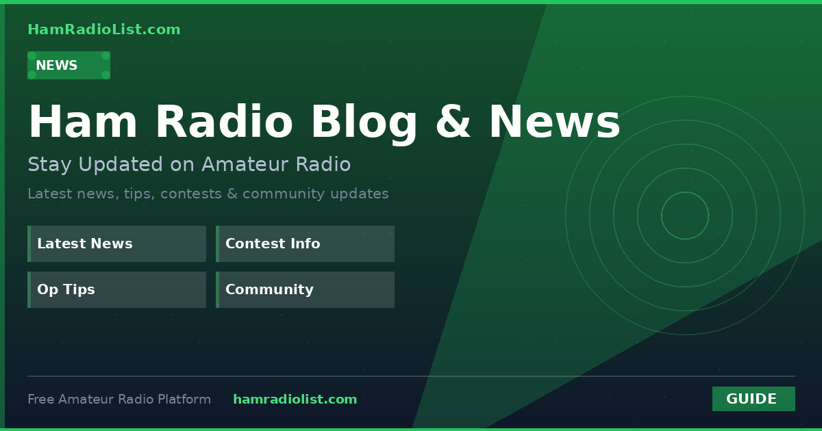 Ham Radio Blog & News | Contests, DX, Operating Tips | HamRadioList